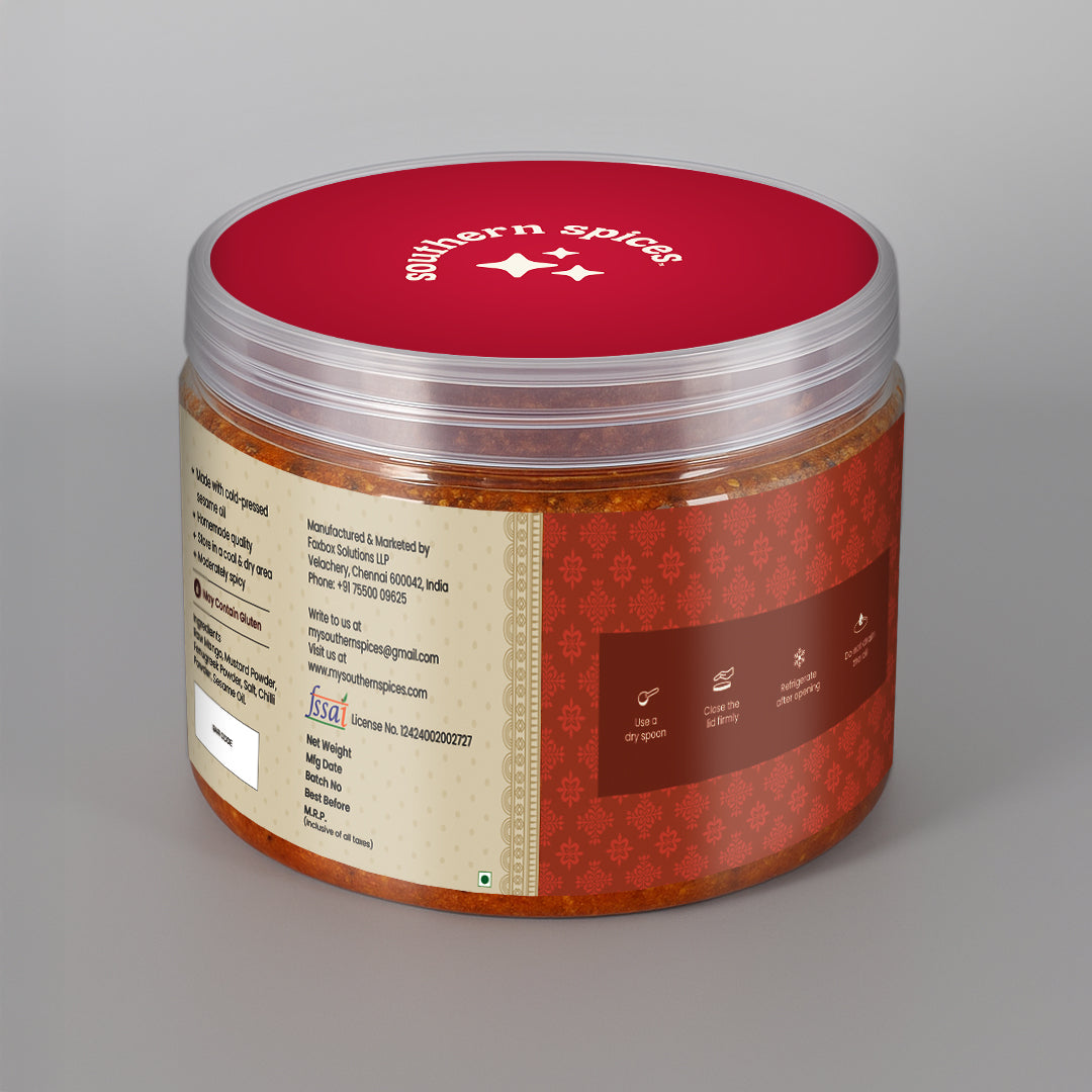 Avakaya Pickle Without Garlic