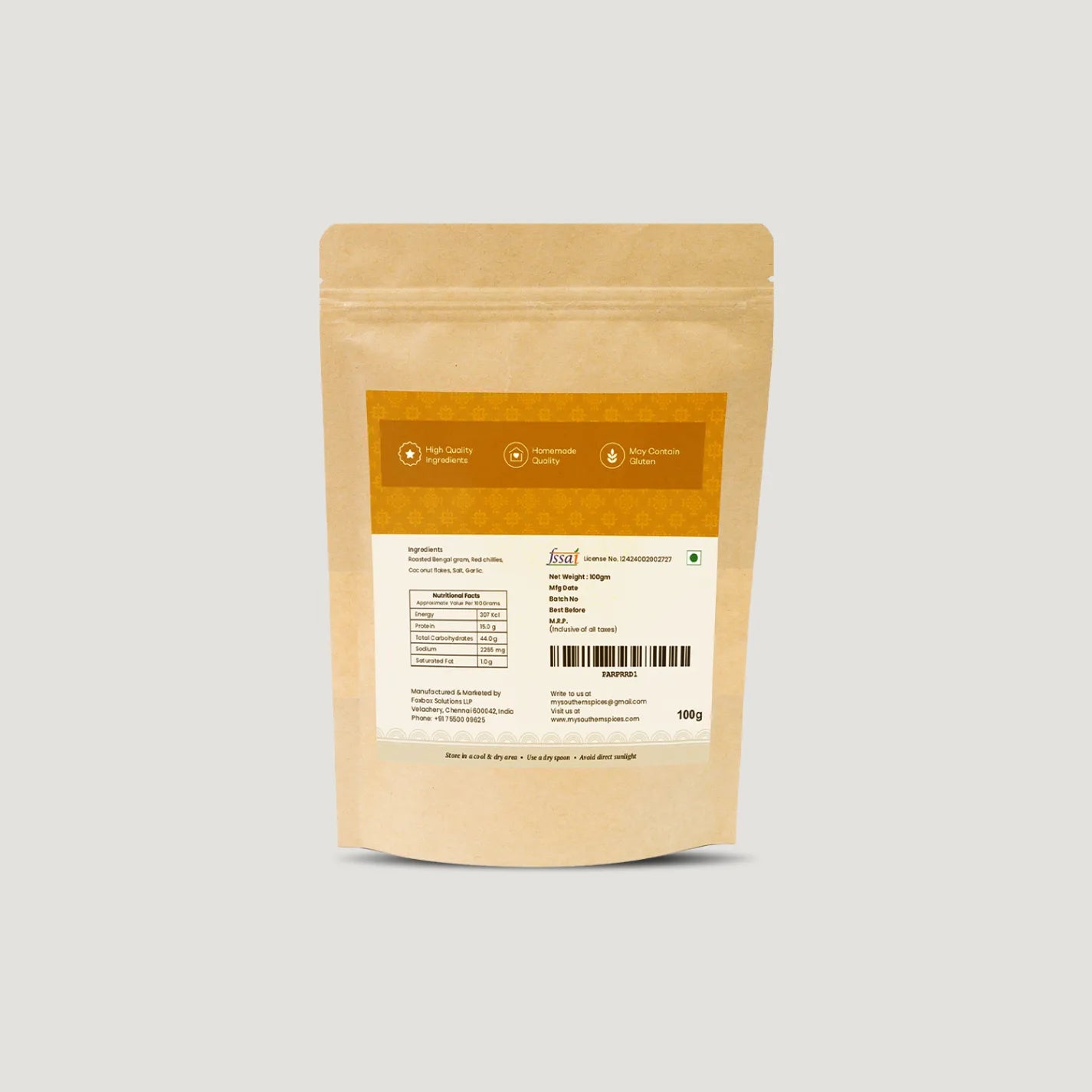 Paruppu Podi without Garlic Classic (Dal)